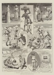 Ein fehlendes Wort-Wettbewerb in einem indischen Lager